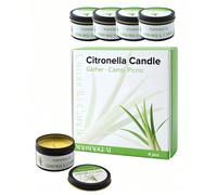 2/4 Pezzi Candele alla Citronella, Candele Profumate all'Olio Essenziale Naturale di Lemongrass, Candele Portatili in Lattina con Durata di 80 Ore, Candele Aromaterapiche Senza Fumo per Campeggio, Pic