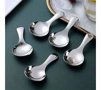 2-4 pezzi di cucchiaini in acciaio inossidabile con manico corto, cucchiaini da tè, cucchiaini da dessert, cucchiaini per condimenti, cucchiaini per l'alimentazione dei bambini, forniture scolastiche