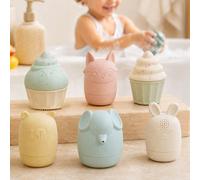 2/4 pezzi Giocattoli da bagno per bambini a forma di elefante, coniglio e cupcake, giocattoli galleggianti con spruzzo d'acqua, carini per il battesimo, uso in vasca da bagno, piscina e bagno estivo 4