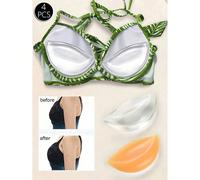 2/4 pezzi Inserti per reggiseno da bagno a mezzaluna, imbottiture trasparenti e color carne per sollevare e dare una forma rotonda naturale al seno Tagli UnicaColore unicoSilicone
