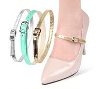 2/4 pezzi Lacci per scarpe con tacco alto, fasce per gambe, catene decorative per caviglie come accessori per le donne 2 pezzi oro,4 pezzi neri,2 pezzi nero opaco,2 pezzi marrone,2 pezzi Argento,2 pez