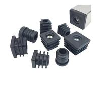 2-4 pezzi quadrato nero/rotondo in plastica per mobili gamba tubo tappi per fori con dado foro chiusura tappi di copertura gamba sedia mobili piedini di livellamento M6-M10(25x25mm-M6(4pcs))