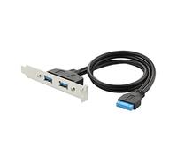 2/4 Port USB Staffa cavo, staffa della scheda madre USB 2.0. 9 pin a 2 x all'adattatore femminile , USB 3.0 2 0pin intestazione a 2 porte USB 3 splitter ( Size : 0.5m , Color : 2 Port USB 3.0 Black )