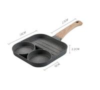 2/4 Scomparto Padella W/Manico IN Legno Frittura Uova / Pancake / Burger Cuoco