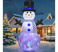 2,44M Decorazioni Gonfiabili Natale a Forma di Pupazzo di Neve per Esterni | Gonfiabili Natalizi Impermeabili e Resistenti con Luci LED Rotanti per Giardino, Festa e le Vacanze all'aperto