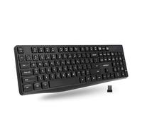 2.4G USB Wireless Keyboard for Laptop or Computer - Full Size Keyboard with Numeric Keypad & 13 Shortcut Keys - for Windows Devices with USB Port - Simple & Easy to Use PC Keyboard Wireless