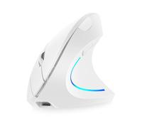 2.4G WirelVertical Ricaricabile Verticale Ergonomico 3 Livelli DPI Regolabile RGB Luce Flusso Plug N Play, Bianco