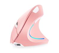 2.4G WirelVertical Ricaricabile Verticale Ergonomico 3 Livelli DPI Regolabile RGB Luce Flusso Plug N Play, Rosa