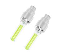 2/4Pcs Car Motorcycle Bicycle Tire Valve Caps Light LED Neon Flash Lamp Waterproof Tyre Universal Wheel Lights Car Accessories(2Pcs Yellow)