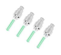2/4Pcs Car Motorcycle Bicycle Tire Valve Caps Light LED Neon Flash Lamp Waterproof Tyre Universal Wheel Lights Car Accessories(4Pcs Green)