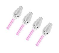 2/4Pcs Car Motorcycle Bicycle Tire Valve Caps Light LED Neon Flash Lamp Waterproof Tyre Universal Wheel Lights Car Accessories(4Pcs Red)