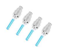 2/4Pcs Car Motorcycle Bicycle Tire Valve Caps Light LED Neon Flash Lamp Waterproof Tyre Universal Wheel Lights Car Accessories(4Pcs Blue)