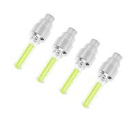 2/4Pcs Car Motorcycle Bicycle Tire Valve Caps Light LED Neon Flash Lamp Waterproof Tyre Universal Wheel Lights Car Accessories(4Pcs Yellow)
