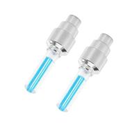2/4Pcs Car Motorcycle Bicycle Tire Valve Caps Light LED Neon Flash Lamp Waterproof Tyre Universal Wheel Lights Car Accessories(2Pcs Blue)