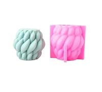 2/4PCS Stampo in Silicone for candele in for a sfera tessuta in for cilindriche con geometria a spirale Per Candele(2 pcs White12)