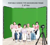 2.4x4m cornice di sfondo schermo verde da parete pieghevole per Tiktok Live Photo Studio Kit Chromakey Green Screen Frame