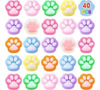 2/5/10/15/20/30/40/50/60 pezzi Giocattoli da spremere, antistress, giocattoli in silicone a forma di zampetta di gatto fatti a mano Taba, mini artigli per le dita, sollievo dall'ansia e rilassamento,