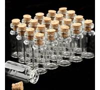 2/5/10/20/30 pezzi Bottigliette magiche mini da 2ml con tappi in legno, barattoli di vetro per la deriva, i desideri, la conservazione di caramelle, decorazione di cristalli e pietre, bottiglie di vet