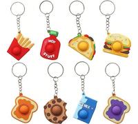 2/5/10/20/48 pezzi Mini giocattolo a bolle di cibo, portachiavi antistress, riempitivi per sacchetti regalo di Pasqua, premi per la iocattoli sensoriali per compleanni, regali, gadget per fes