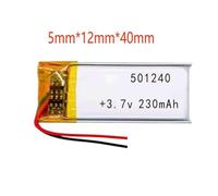 2 5 10 20 PCS 3.7V 230MAH 501240 LiPO con spina JST da 2,0 mm compatibile con piccoli progetti fai -da -te elettronici e dispositivi portatili(2pcs no Connector)