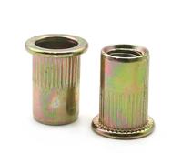 2/5/10/20 pz Dadi for rivetti a Testa Piatta Zigrinata Affidabile Ad Alta Resistenza M3 M4 M5 M6 M8 M10 M12 Inserto Filettato Pesante Zinco(M6 X100pcs)