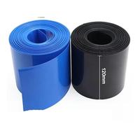 2/5/10/50 m Larghezza 120 mm Tubo termorestringente in PVC Isolato Custodia protettiva Custodia protettiva 18650 Batteria al litio Pack-Nero-Larghezza 120 Dia 76.4mm-50m
