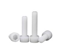 2/5/10/50x M3 M4 M5 M6 M8 M10 M12 Chiave a brugola in plastica di nylon bianca Bullone a testa cilindrica con esagono incassato L = 5-120 mm DIN912(25mm,50pcs M4)