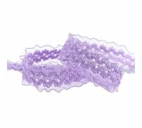 2 5 10 iarde 1-1/8" 30 mm elastico in pizzo arricciato a rete, fasce in spandex con volant, spalline per reggiseno, lingerie, abiti, cucito artigianale - Orchidea chiara - 5 iarde