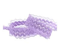 2 5 10 iarde 1-1/8" 30 mm elastico in pizzo arricciato a rete, fasce in spandex con volant, spalline per reggiseno, lingerie, abiti, cucito artigianale - Orchidea chiara - 5 iarde