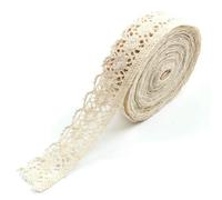 2/5/10 iarde Beige Cotone Ricamato Pizzo Applique Fai da Te Artigianato Fatto a Mano Vestiti Rifiniture Nastri Cucito Tulle Accessori Forniture-9-Larghezza 25 mm-2 pezzi