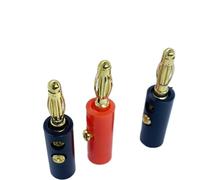 2/5/10 paia di connettori for cavo audio for altoparlanti a banana da 4 mm a vite nera e rossa, adattatore for cavo maschio a banana da 4 mm placcato in oro(5Pair)