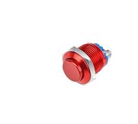 2/5/10 pezzi IP67 interruttore a pulsante 16 mm forma rotonda metallo ON-OFF interruttore momentaneo auto-reset interruttore impermeabile(Red,5PCS)