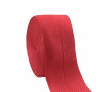 2 5 10 Yard 1-1/2" 40mm Solid Shiny Fold Over Elastics Spandex Satin Band Fettuccia Nastro Tessuto Abito Cucito Trim-Rosso-5 Yard