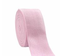 2 5 10 Yard 1-1/2" 40mm Solid Shiny Fold Over Elastics Spandex Satin Band Fettuccia Nastro Tessuto Abito Cucito Trim-Rosa-10 Yard