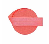 2 5 10 Yard 3/4" 20mm Nastro elastico lucido ripiegabile in spandex satinato per capelli, fascia per capelli, passamaneria per cucito, colore arancione neon, 10 Yard