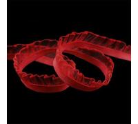 2 5 10 Yard 5/8" 15mm Organza Balza Pizzo Elastico Spandex Fascia Tulle Nastro Fascia per Capelli Tutu Vestito Fai da Te Cucito Artigianale-Rosso-5 Yard