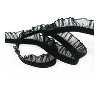 2 5 10 Yard 5/8" 15mm Organza Balza Pizzo Elastico Spandex Fascia Tulle Nastro Fascia per Capelli Tutu Vestito Fai da Te Cucito Artigianale-Nero-5 Yard