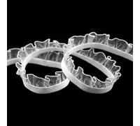 2 5 10 Yard 5/8" 15mm Organza Balza Pizzo Elastico Spandex Fascia Tulle Nastro Fascia per Capelli Tutu Vestito Fai da Te Cucito Artigianale-Bianco-2 Yard