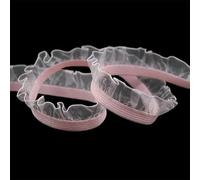 2 5 10 Yard 5/8" 15mm Organza Balza Pizzo Elastico Spandex Fascia Tulle Nastro Fascia per Capelli Tutu Vestito Fai da Te Cucito Artigianale-Rosa-5 Yard