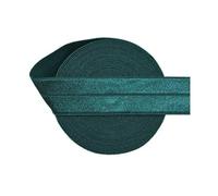2 5 10 Yard Solid Shiny Fold Over Elastic 3/4" 20mm Spandex Satin Band Headband Underwear Dress DIY Cucito Trim-Teal-10 Yards
