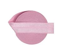 2 5 10 Yard Solid Shiny Fold Over Elastic 3/4" 20mm Spandex Satin Band Headband Underwear Dress DIY Cucito Trim-Wild Rose-10 Yards