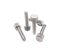 2/5/10pcs M2 M2.5 M3 M4 M5 M6 M8 304 Stainless Steel Knurled Flat Round Small Head Hand Tighten Thumb Screw Bolt Adjust Toolless(M6x25mm 5pcs)