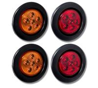 2.5/2-1/2 " Rotondo 6 LED Rosso / Ambra Camion Rimorchio Lato Evidenziatore Luci