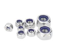 2/5/25 pz M2 M2.5 M3 M4 M5 M6 M8 M10 M12 M16 304 In Acciaio Inox Nero Esagonale Inserto In Nylon Dado di bloccaggio autobloccante Nylock Dado Controdado(304 Stainless Steel,M4(25pcs))