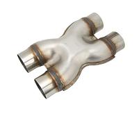 2.5/3.0In/Out Crossover X Pipe, Universal 409 Stainless Steel X Tubo di Scarico, 11,65 Lunghezza Antiruggine Auto Doppio Scarico Adattatore Tubo di Uscita Connettore per Tubo (Diametro interno 63 mm)