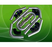 2.5"INCH 64mm Aluminum Universal Intercooler Turbo Piping Pipe + Black Hose Kits