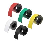 2/5 pezzi 1 metro 25x1mm strisce magnetiche cancellabili a secco fogli adesivi etichette scrivibili for lavagne bianche frigorifero artigianato(5pcs Multicolor)