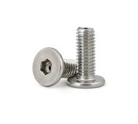 2/5 pezzi M1.6 a M8 304 in acciaio inossidabile con foro cavo passante for aria, esagono incassato, vite a testa piatta ultrasottile(6mm,2pcs M2)