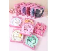 2/5 pezzi Set regalo per donna, composto da fascia per capelli in spugna per SPA, polsino e fermaglio per capelli a fiore grande, confezione elegante, adatto per feste, regali e uso quotidiano, access