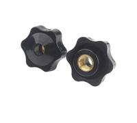2/5 Pz M4 M5 M6 M8 M12 M14 M16 Bachelite Manopola Testa Dado A Pollice Foro Passante/Foro Cieco Plum Maniglia Dado Stella Maniglia Di Plastica(Through hole,M4 (Head 25mm) 5Pcs)